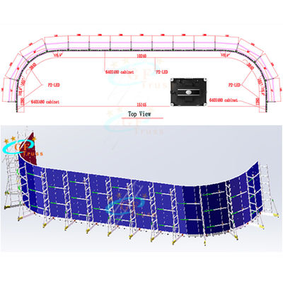 640*480mm 내각 크기를 위한 경량 LED 스크린 트러스 그룹 지원 트러스 체계